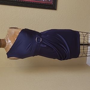 WOMENS  BLUE BCBGMAXAZRIA ONE SHOULDER DRESS SIZE XS